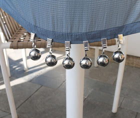 HillSpring six-pack weights ready for patio or wedding setup.