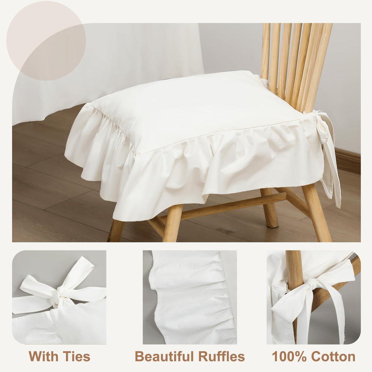 Hillsuren farmhouse dining-room style cover fits most chairs with easy tie straps