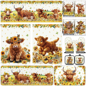 Hillsuren Highland Cow kitchen towels add absorbent, decorative touch to any counter.