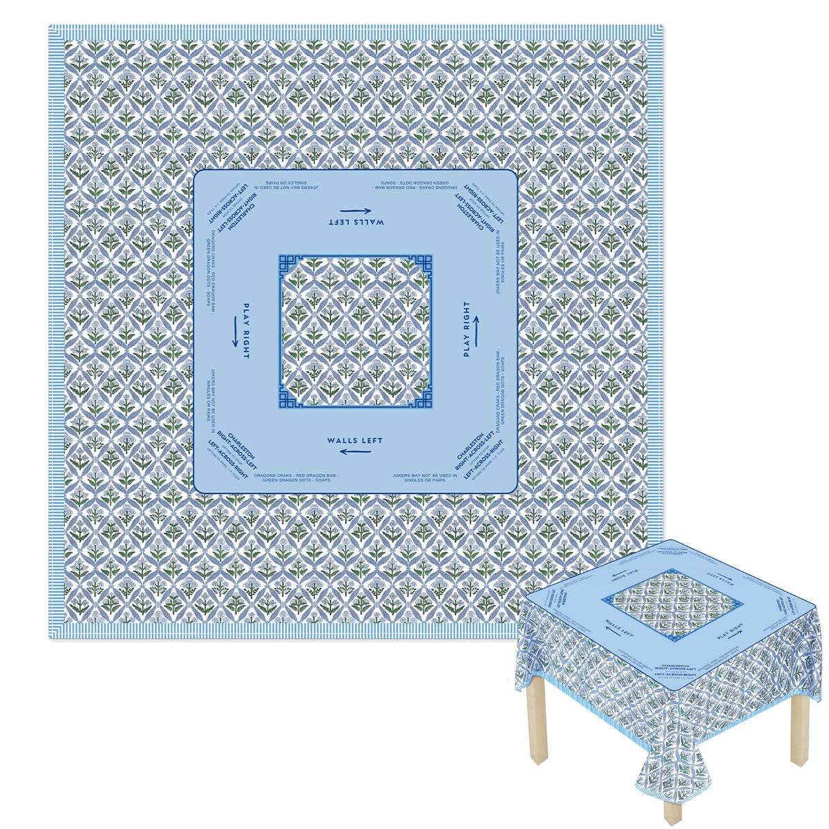 Hillsuren Mahjong tablecloth sized 55x55 inches fits 4-6 players