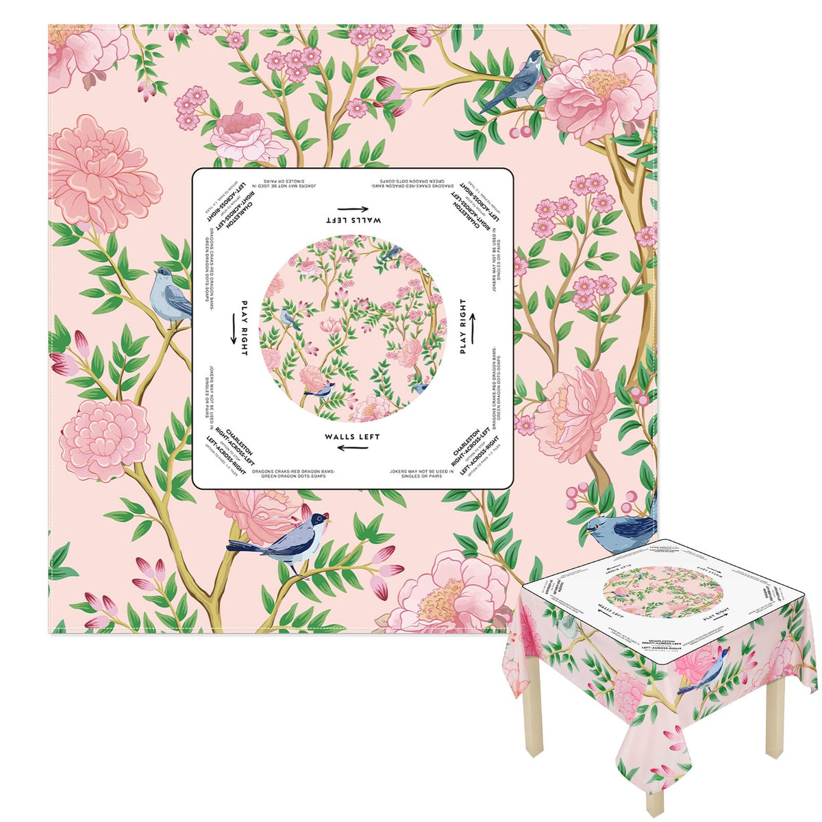 Hillsuren Mahjong tablecloth with center coverage 29x29 for full protection.