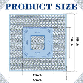 Hillsuren Mahjong tablecloth blue block print floral pattern adds classic elegance