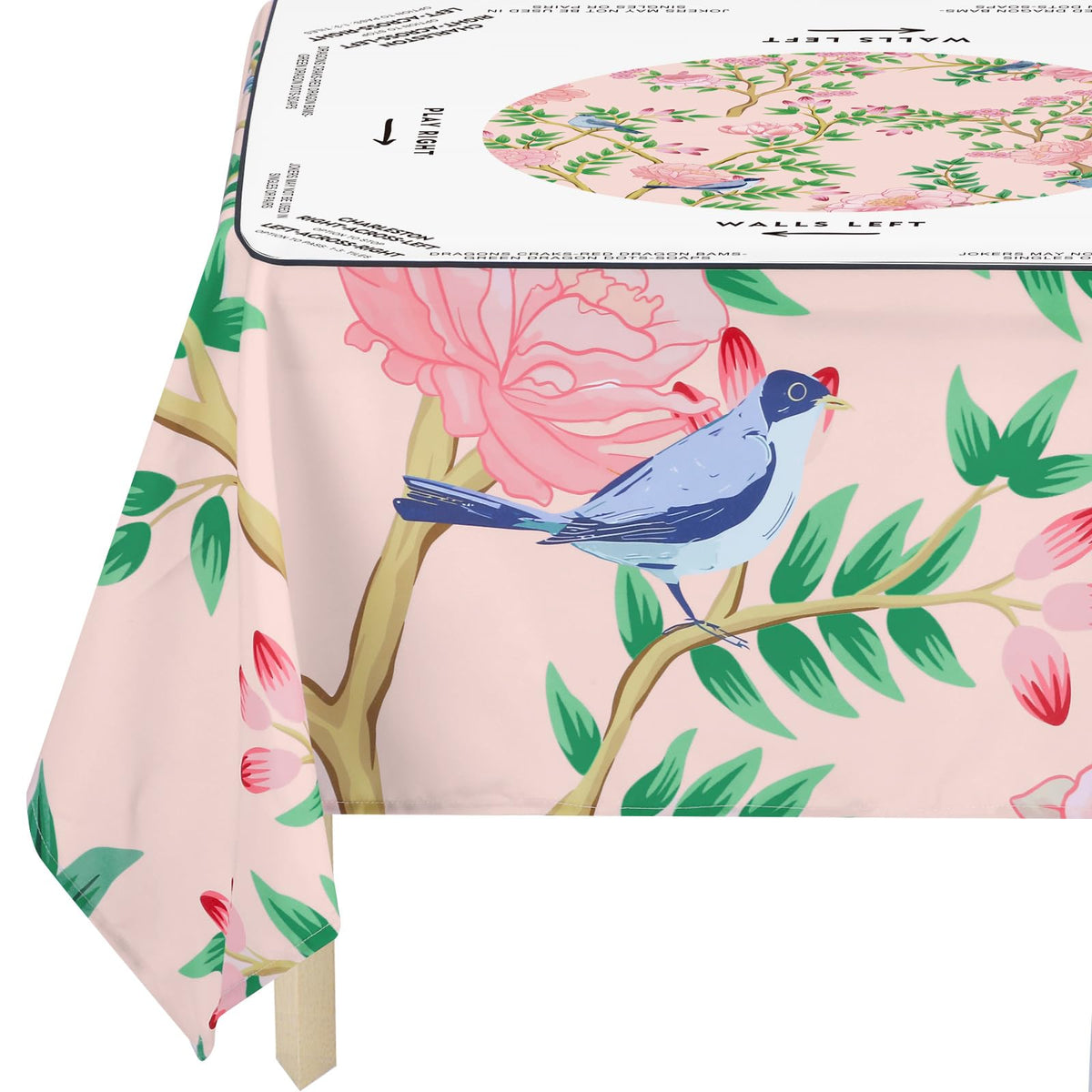 Hillsuren Mahjong tablecloth resists fading to keep colors vibrant.