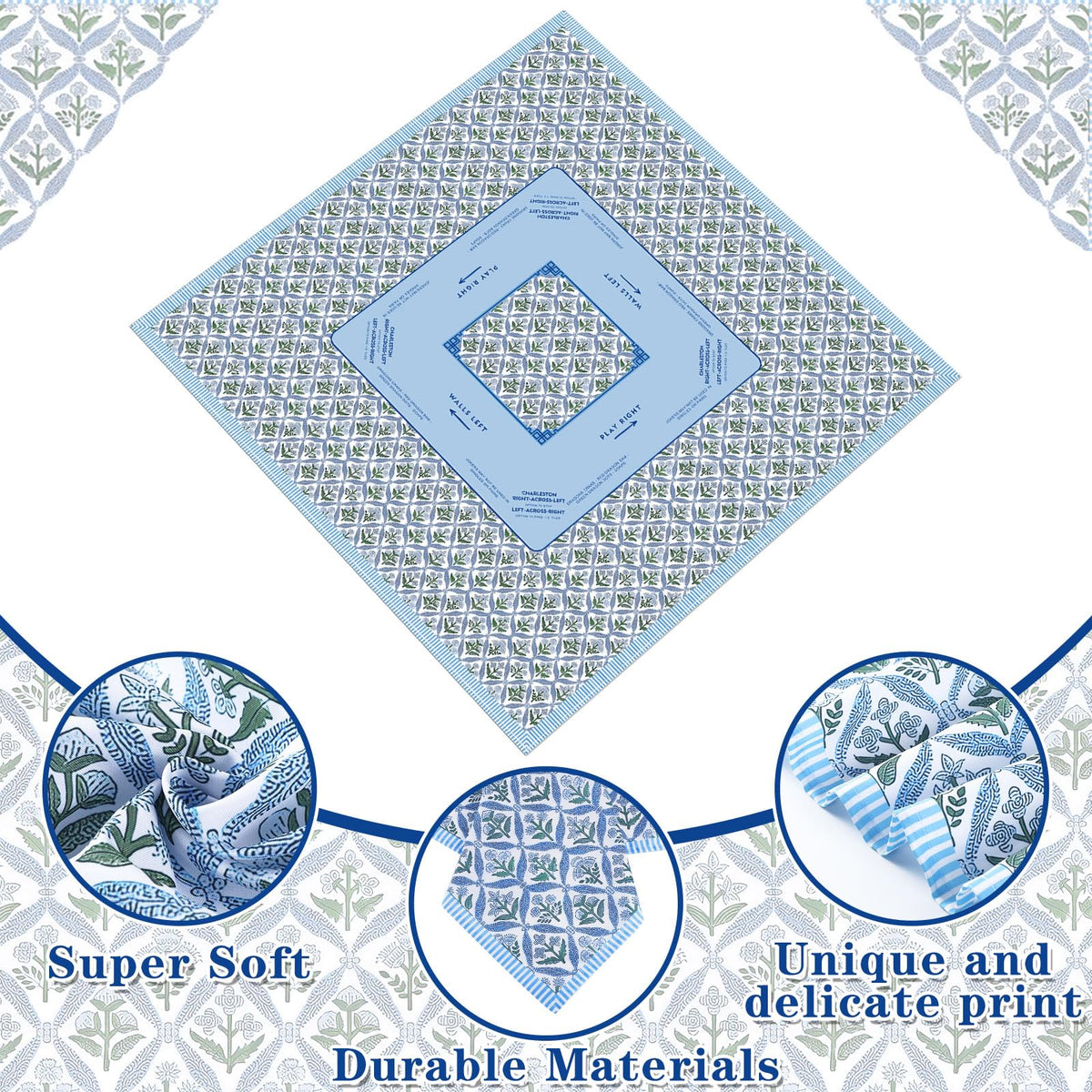 Hillsuren Mahjong tablecloth in table rules print helps beginners learn