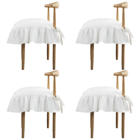 Hillsuren ruffle skirt chair cushion cover front view adds charm to dining