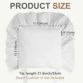 Hillsuren white cotton chair pad slipcover back with ties for secure fit