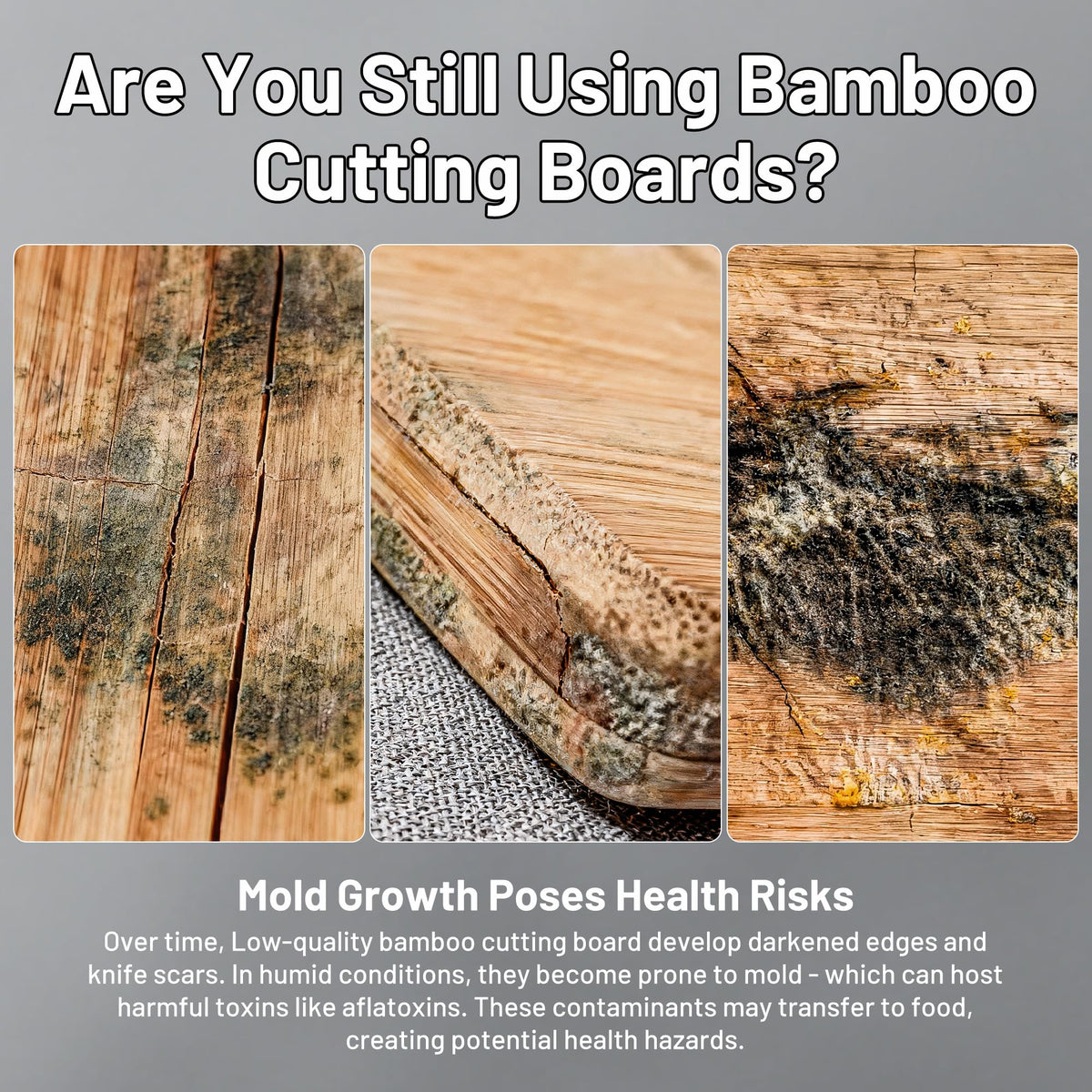 Hilmon cutting board with ergonomic handle and juice groove for liquids.