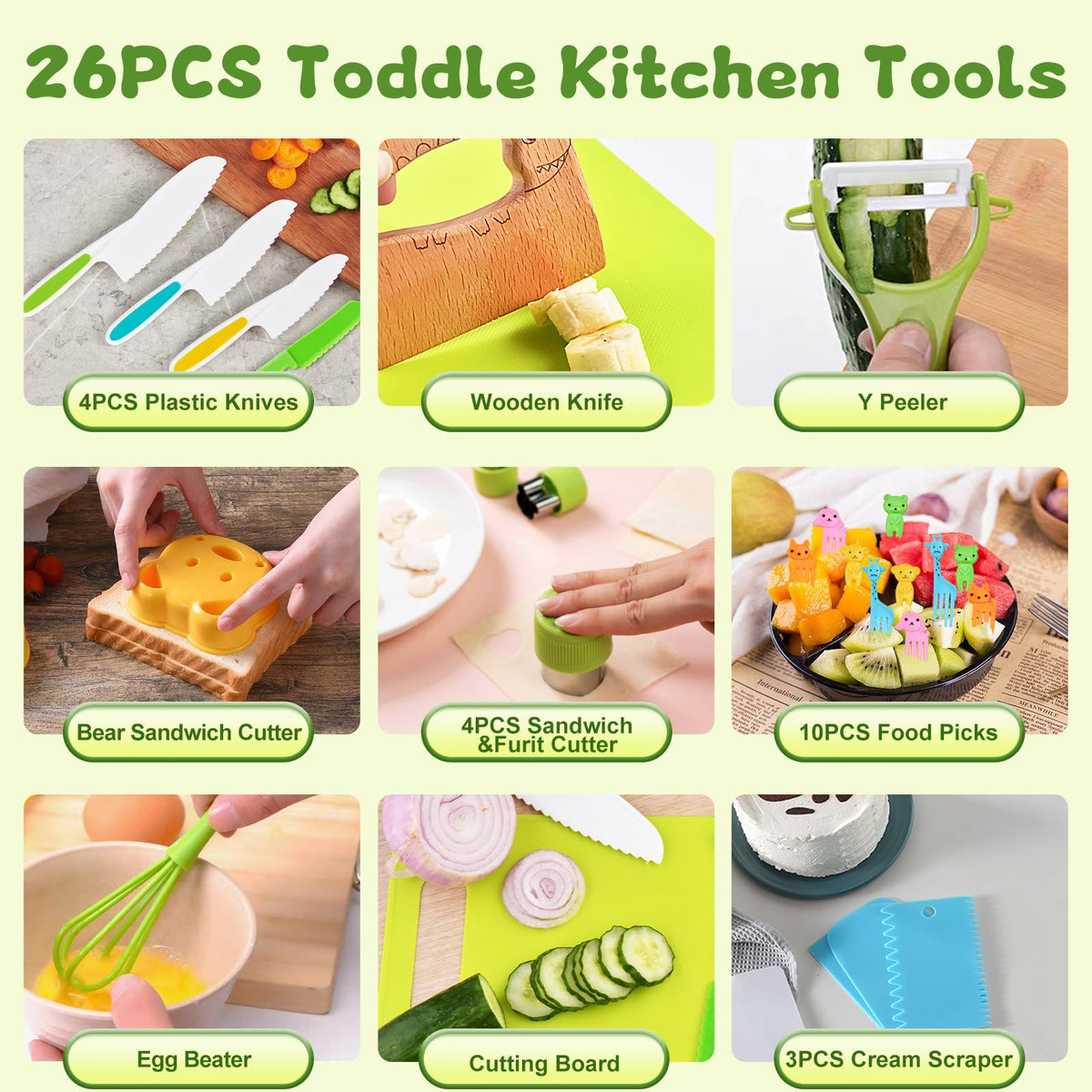 Hilsoeet 26pcs egg beater and cream scrapers; quick dessert prep