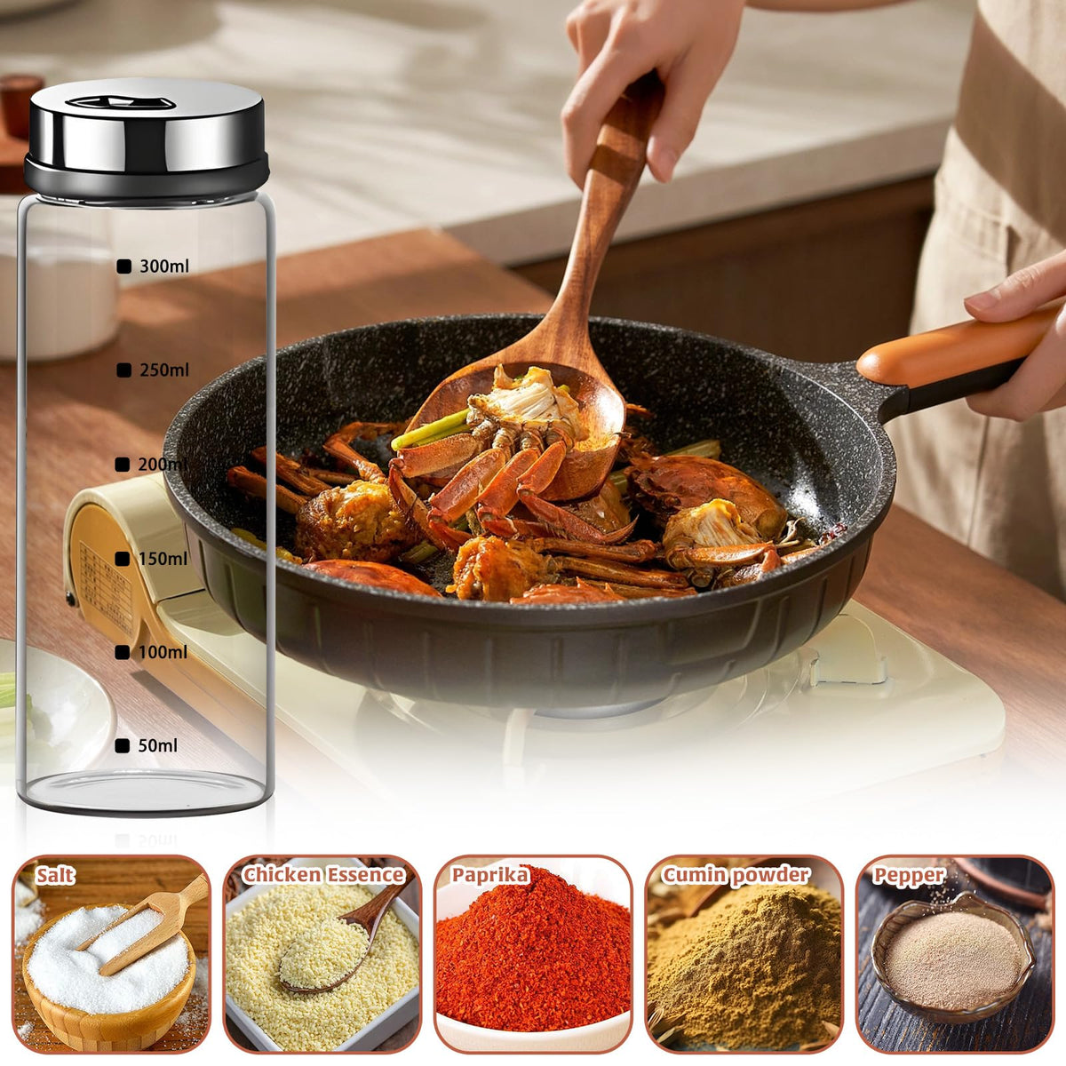 HINGTAI outdoor setup for picnics and barbecues with seasoned bottles