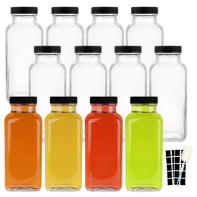 HINGWAH 12oz glass bottle with wide mouth for easy filling and cleaning.