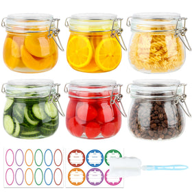 HINGWAH 16oz glass jar with airtight lid for pantry visibility and freshness