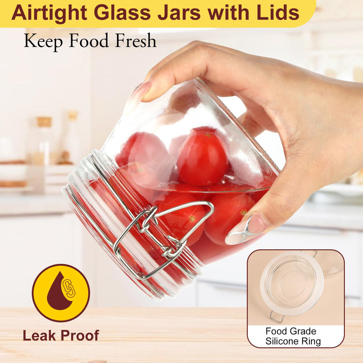 HINGWAH clear glass kitchen storage to view contents at a glance