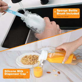 HINGWAH packaging includes labels and a bottle brush for organization.