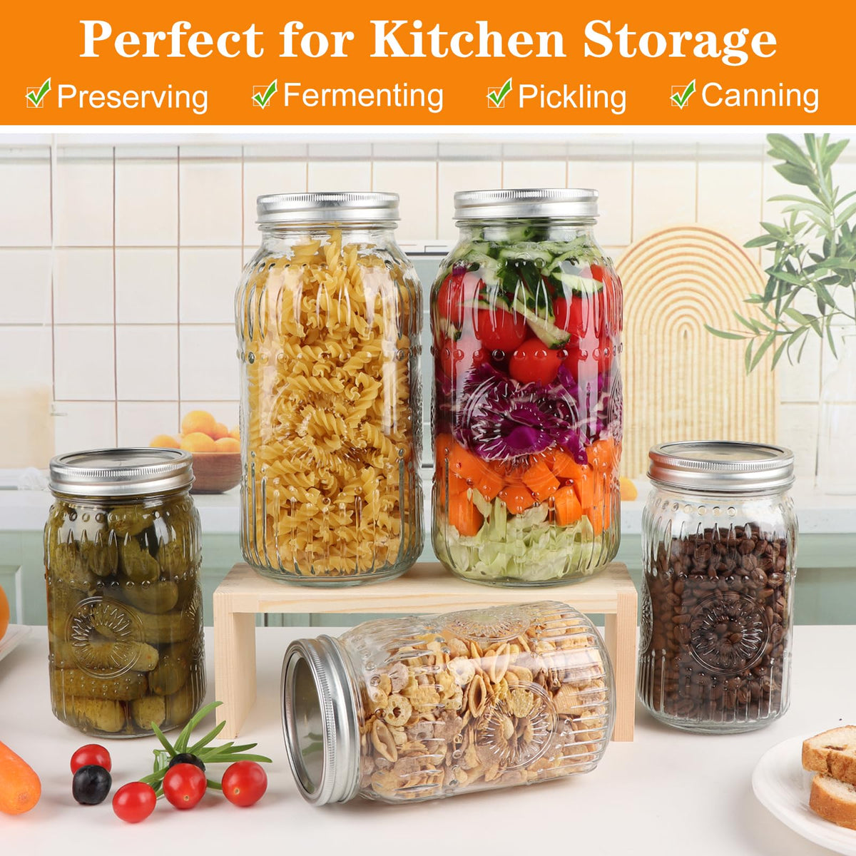 HINGWAH jars perfect for canning, fermenting, and batch prep.