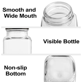 HINGWAH square-clear glass bottles maximize fridge storage and visibility.