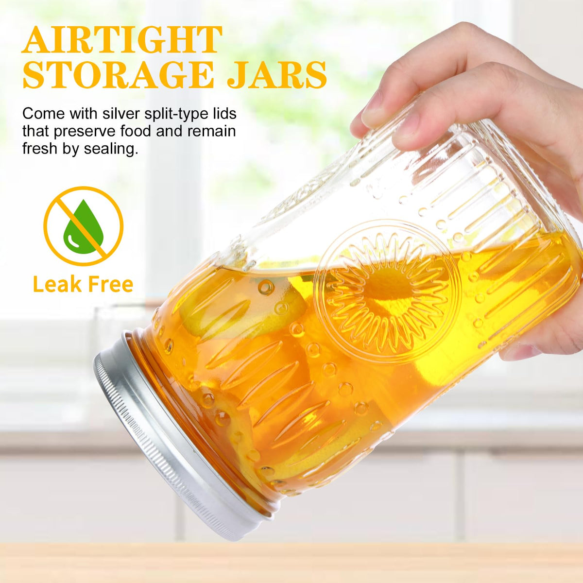 HINGWAH thick-glass mason jar highlights transparency for quick meal prep.