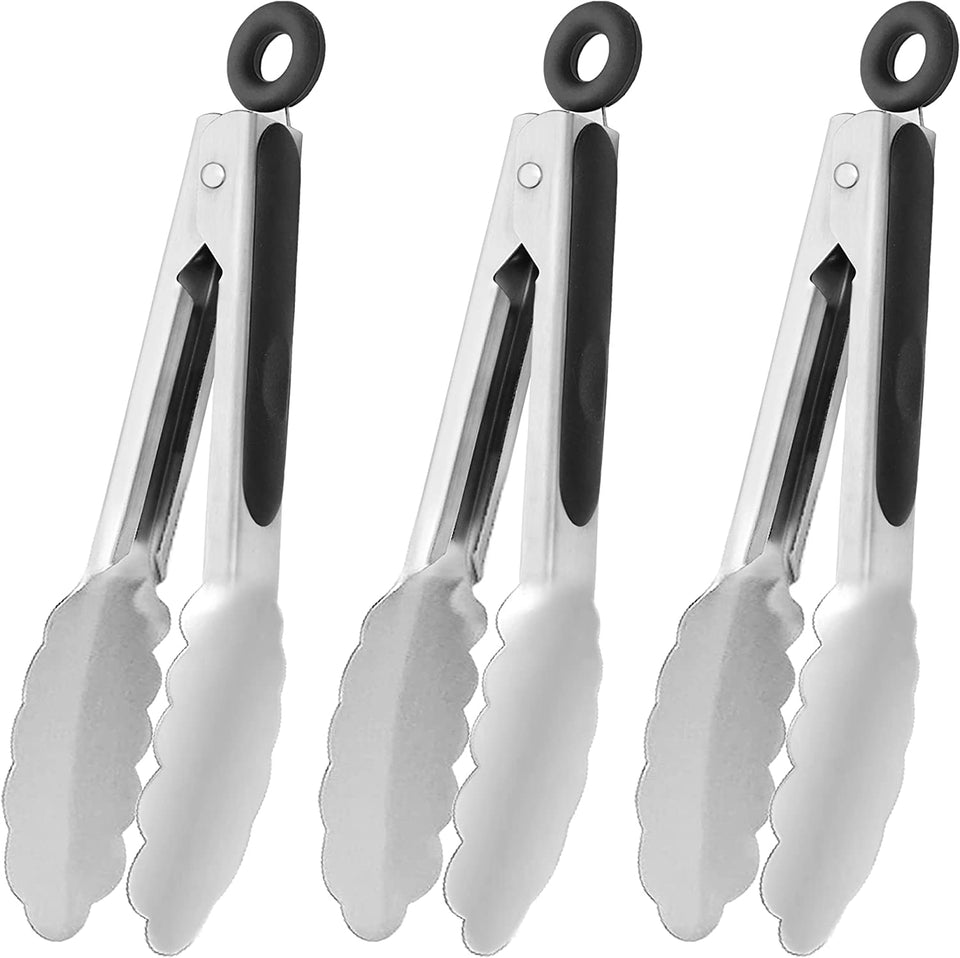 HINMAY 7-inch mini tongs with ring-pull lock for simple table serving.
