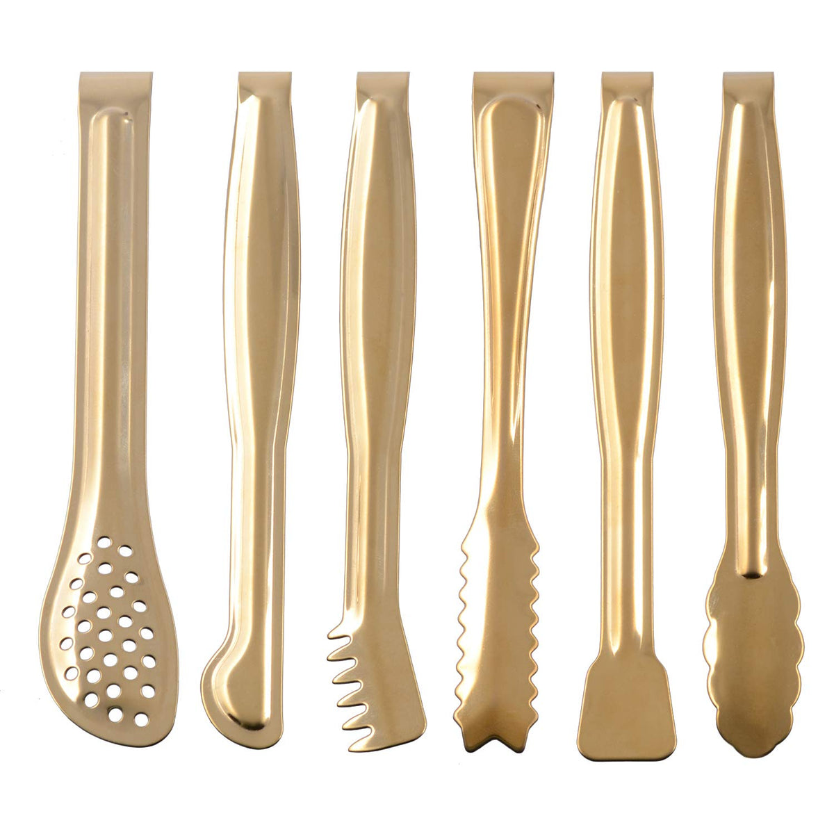 HINMAY gold plated mini serving tongs for appetizers and party setups
