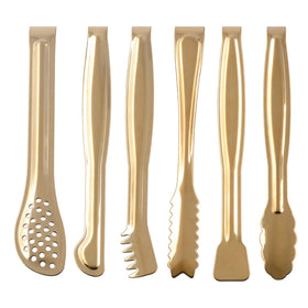 HINMAY gold plated mini serving tongs for appetizers and party setups