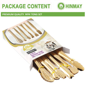 HINMAY gold plated mini tongs ideal for sugar cubes and tea service