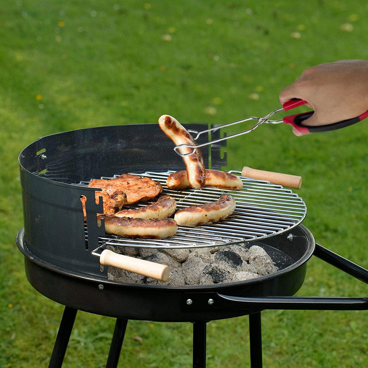 HINMAY multi-task tongs ready for grill and prep