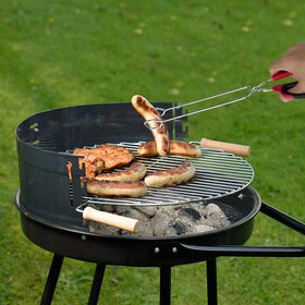 HINMAY indoor-outdoor cooking tongs offer versatile use and secure grip.