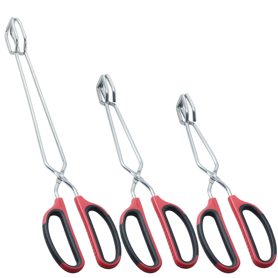 HINMAY 10-inch tong set for precise kitchen tasks and easy flipping.