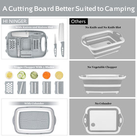 hinnger folding kitchen board ideal for camping and outdoor chopping.