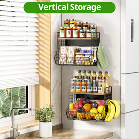 HIPLIYS kitchen-counter storage rack adds a modern touch and easy access.