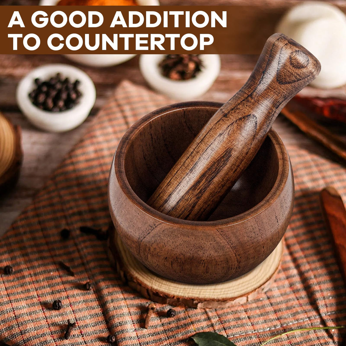 Hisize mortar-pestle easy-clean-warm-water simplifies cleanup after cooking.
