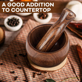 Hisize mortar-pestle easy-clean-warm-water simplifies cleanup after cooking.