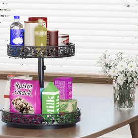 HISKIWUU versatile two-tier organizer on kitchen counter or cabinet