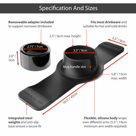 HIT PRODUCTS CouchCoaster anti-slip base stabilizes on furniture.