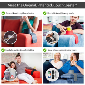 HIT PRODUCTS CouchCoaster secures hot and cold drinks with anti-slip silicone.
