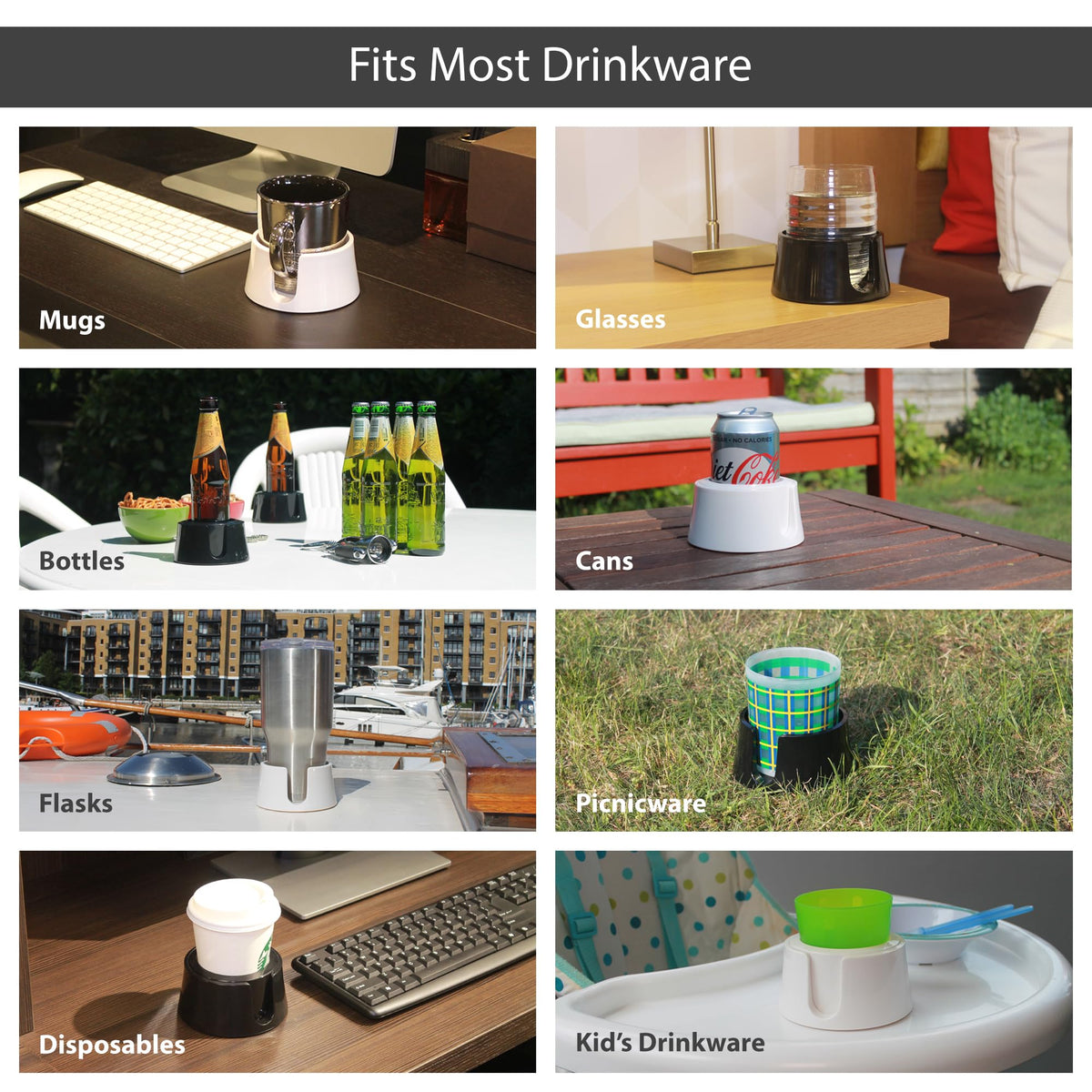HIT PRODUCTS TableCoaster mug handle slot accommodates handles for easy placement