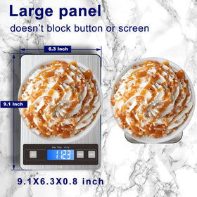 HITO 22lb scale digital display enables quick unit conversions for recipes.