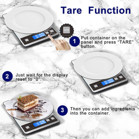 HITO tare function makes container subtraction simple for accurate ingredients.