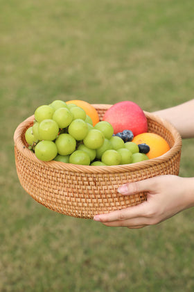 Hitomen medium round basket suitable for dry areas and everyday use.