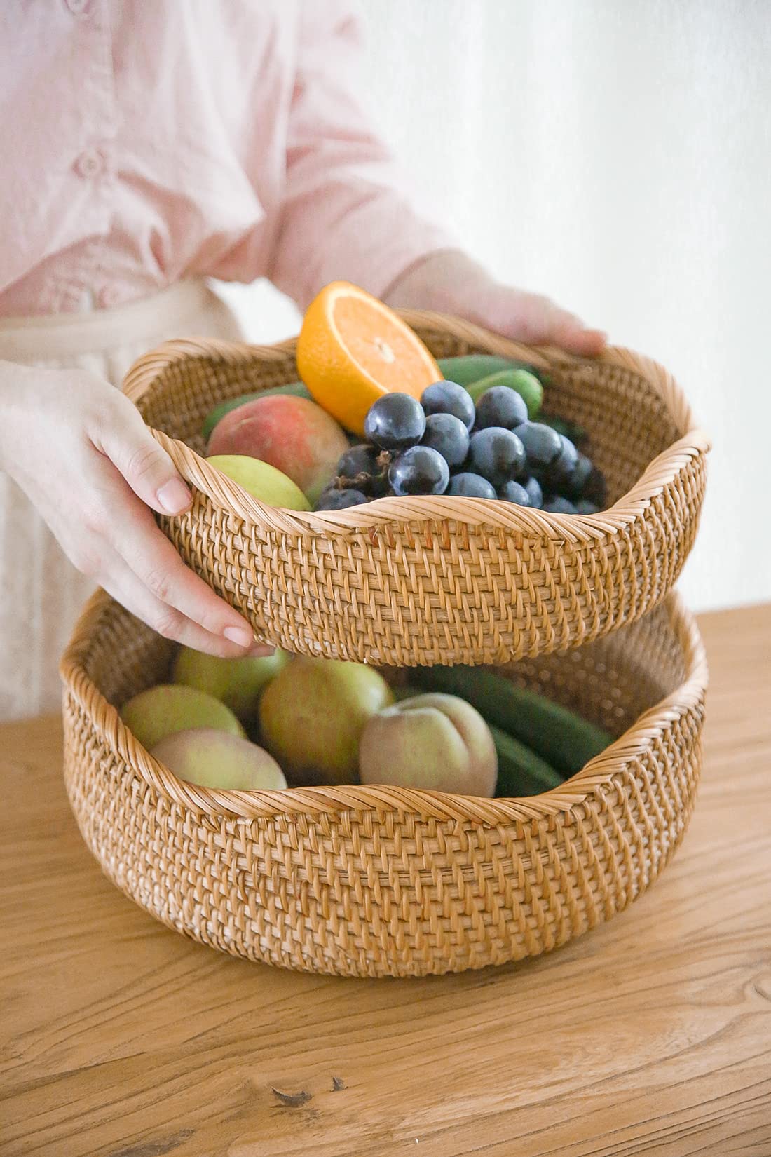 HITOMEN handmade rattan basket suitable as a rustic gift.