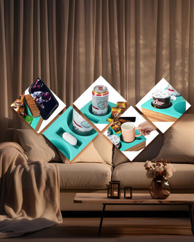 Hitseon couch tray supports mugs and remotes safely.