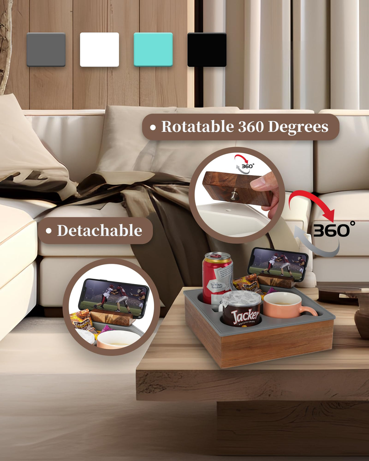 Hitseon soft silicone and acacia wood design maintains shape and wipes clean