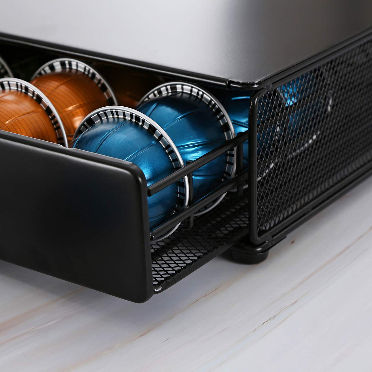 HiveNets Vertuoline drawer dimension guide helps plan counter layout