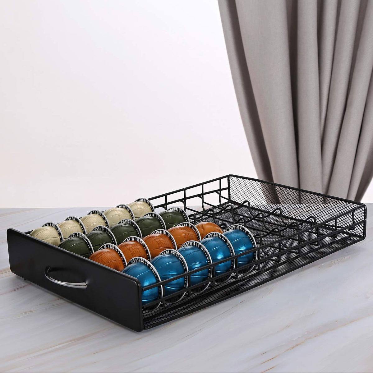 HiveNets Vertuoline drawer easy access glides smoothly for quick pod grabs