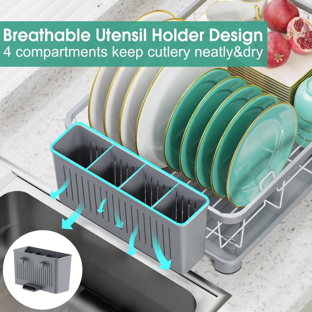 Hiviweer drainboard with X-groove drainage channels water to the sink.