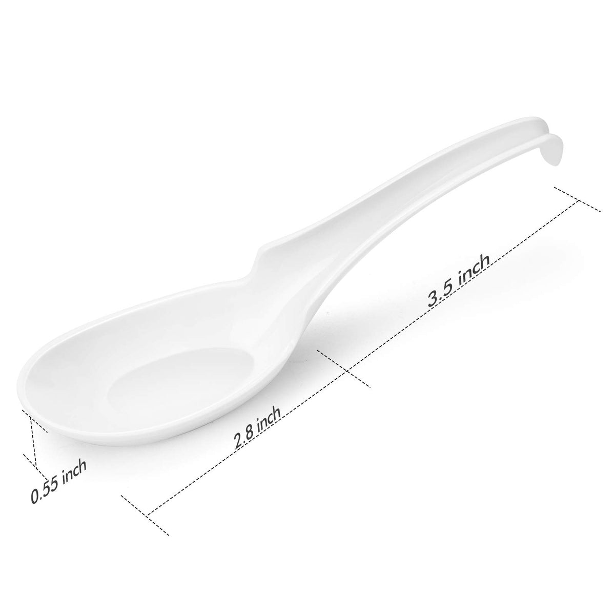 Hiware white spoons with ergonomic handle for daily use