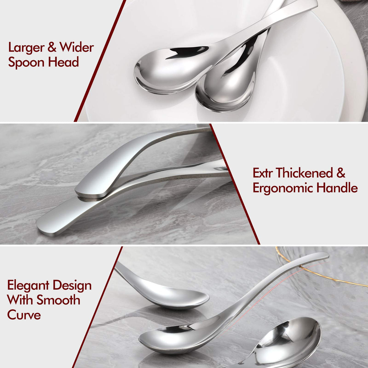 HIWARE 18/8 stainless steel soup spoon for durable daily use