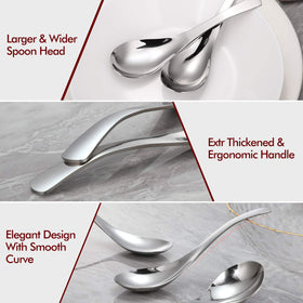 HIWARE 18/8 stainless steel soup spoon for durable daily use