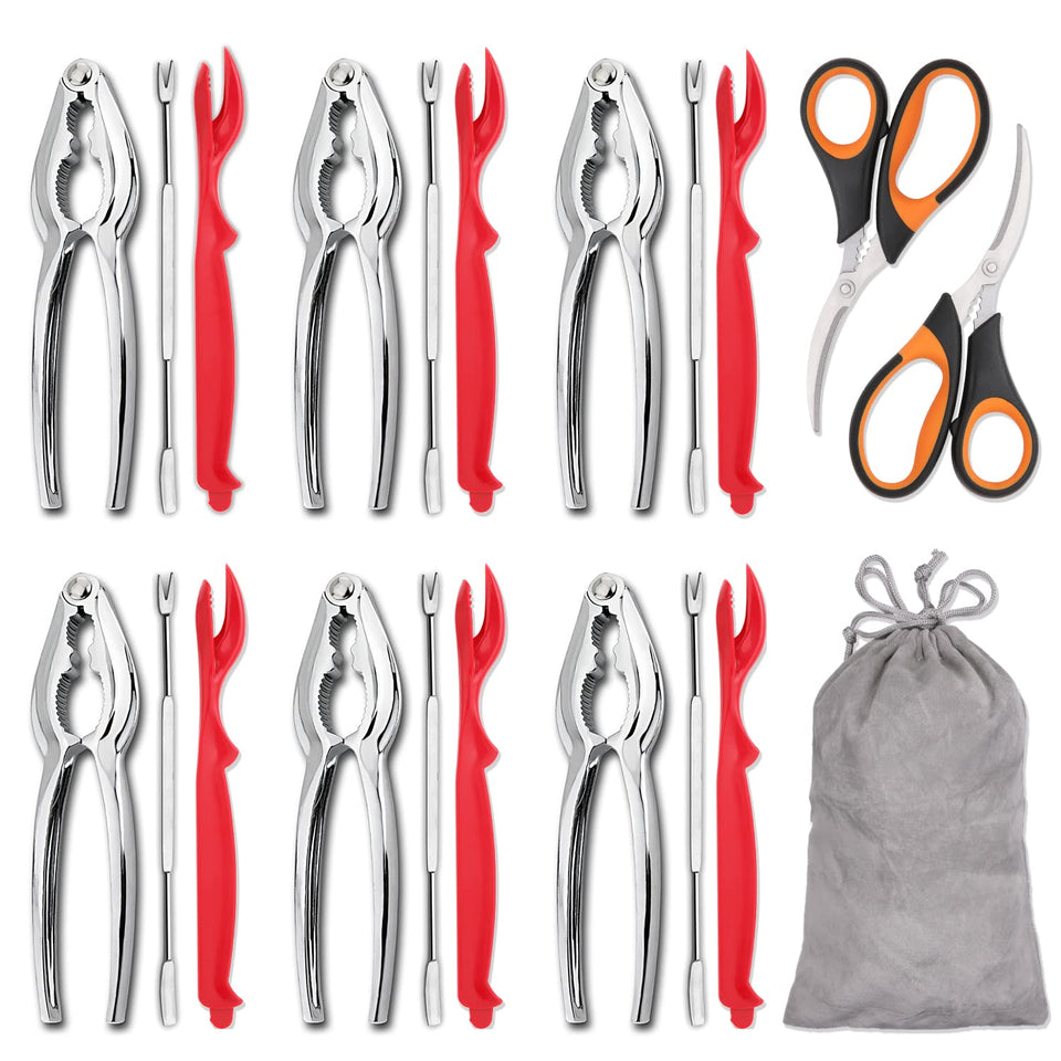 Hiware 20-piece seafood tools with crab crackers for easy tabletop cracking