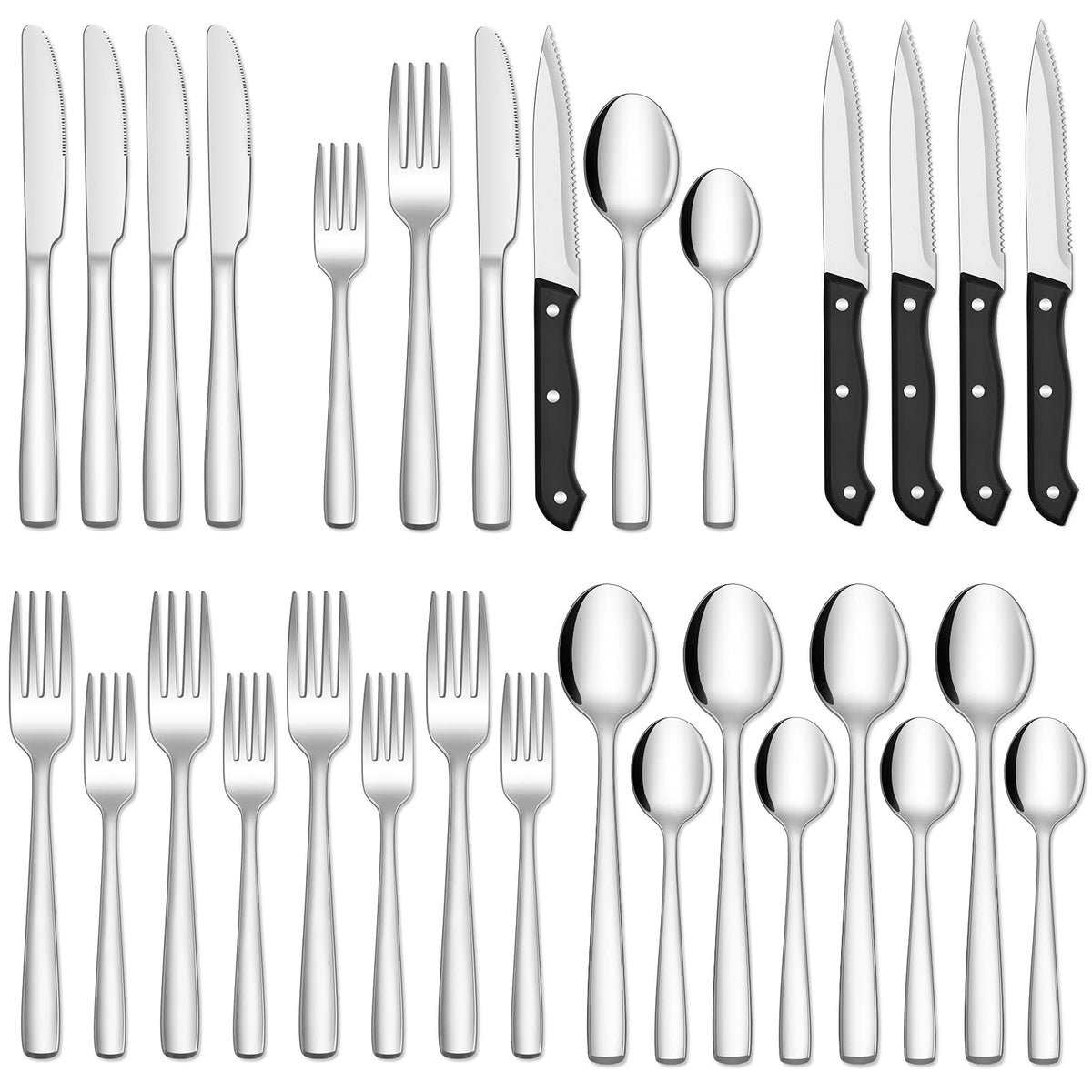 HIWARE 24pc dinner forks with balanced grip for comfortable everyday dining
