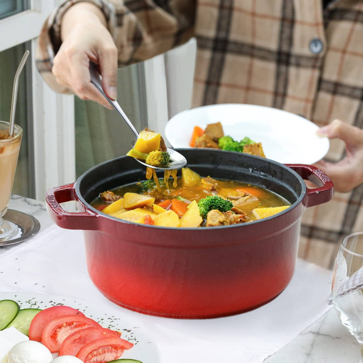 Hiware 8-Piece Serving Set crafted from 18/8 stainless steel for durability